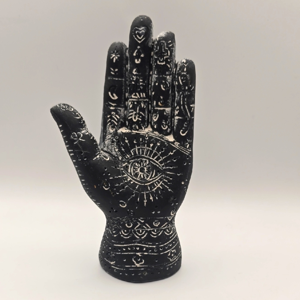 🖤 Black Palmistry Hand Decor